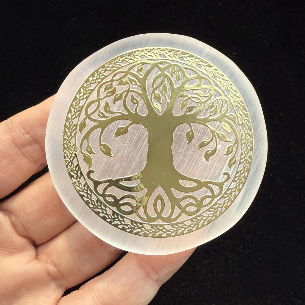 6cm Natural Crystal Selenite Slice Slab White Gypsum, Natural Selenite Stone Crystal Disc, Selenite Charging Plate decoration