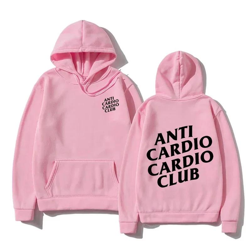 2025 Autumn/winter Hoodie Anti Cardio Club Letter Printed Sportswear Men's and Women's Hooded Fashion Versatile Hooded Warm Top