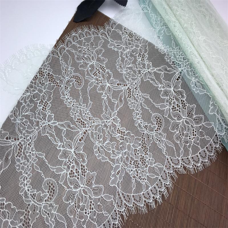 3m x 24cm Chantilly Lace, Non-stretch French Eyelash Lace Trim for Sewing, Bra, Underwear, Lingerie, Dress, Garment, Crafting