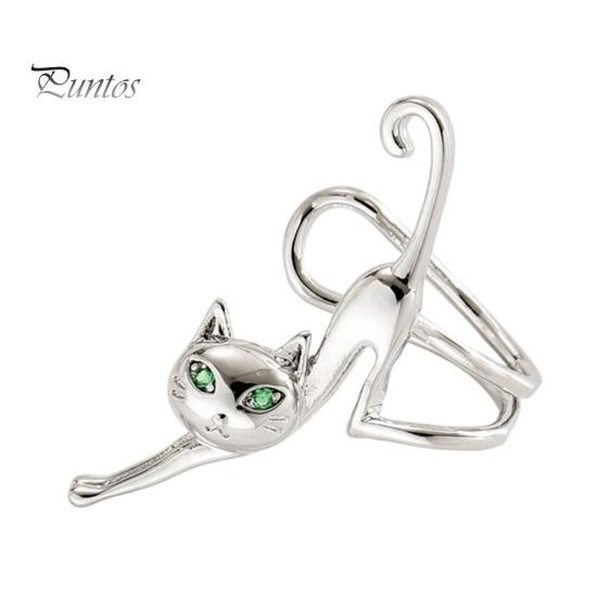 Cat Shape Ear Ornament 1 Pc Cute Cuff Earring for Women, Funny Kitten Lightweight Animal Cartilage Wrap Around Earring, Non Piercing Crawler
