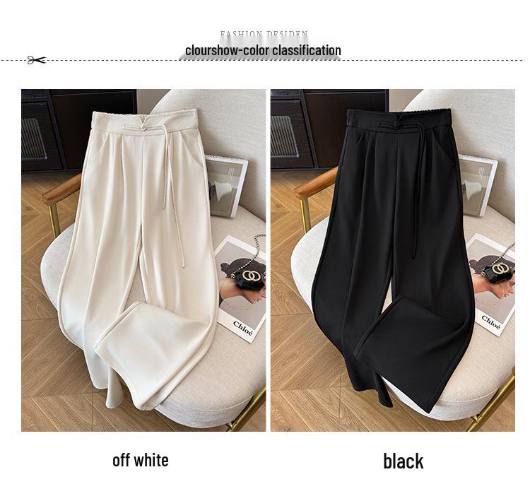 Plus Size Women's High-Waisted Loose Straight-Leg Pants for Spring and Summer