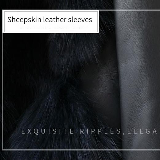 Autumn Winter Women's Fox Fur Coat Fur Leather Patchwork Leather Jacket