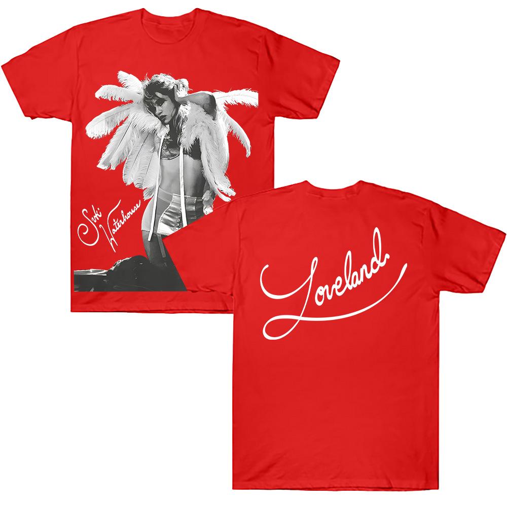

Suki Waterhouse Loveland Tee Retro Vintage Print Tshirt Women Men Fashion Casual High Quality Cotton Short Sleeve O Neck Clothes XS червоний