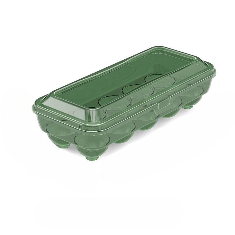 10-Compartment Egg Storage Container – Clear Plastic Fridge Organizer, Compact Egg Tray for Kitchen   Space-Saving Design