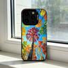 Colorful L-Leaves Phone Case For iPhone 17,16,15,14,13,12,11 Plus,Pro Max,XS,Colorful Silver Phone Case Funda Cover