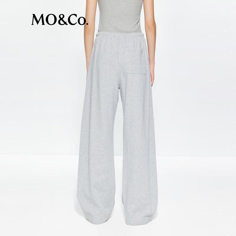 MO&Co. Women's Cotton Drawstring High-Waist Straight Leg Sweatpants