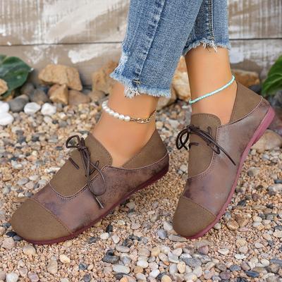 Damen Ballerinas 2025 Neu Sexy Übergröße Damen Freizeitschuhe Bequeme Flache Damen Slipper Schuhe Retro Low Top Schnür-Knöchel-Sneakers