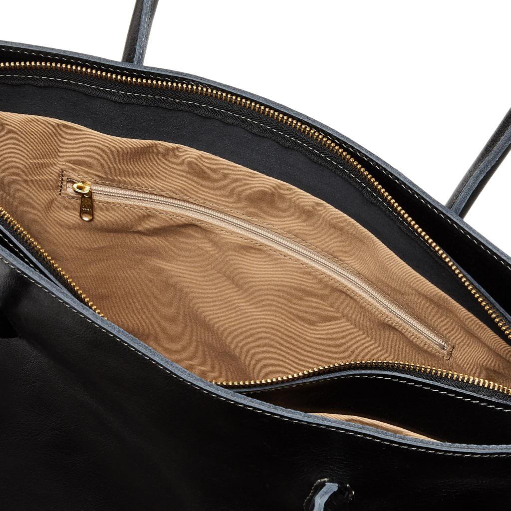 Zeha Leather Tote Bag, Lightweight, Multifunctional, Large Capacity, Made In Japan, Himeji Leather, 40x30x13cm, 290-9900, Black