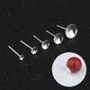 Tingxiang S925 Sterling Silber Runde Perlen Ohrstecker Fassung - DIY Ohrring Zubehör