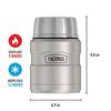 Thermos Stainless Steel King Silver Food Jar (0.45L) Heat Retention (Silver)