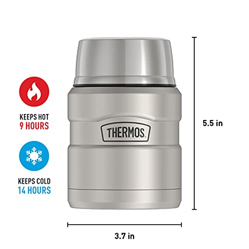 Thermos Stainless Steel King Silver Food Jar (0.45L) Heat Retention (Silver)