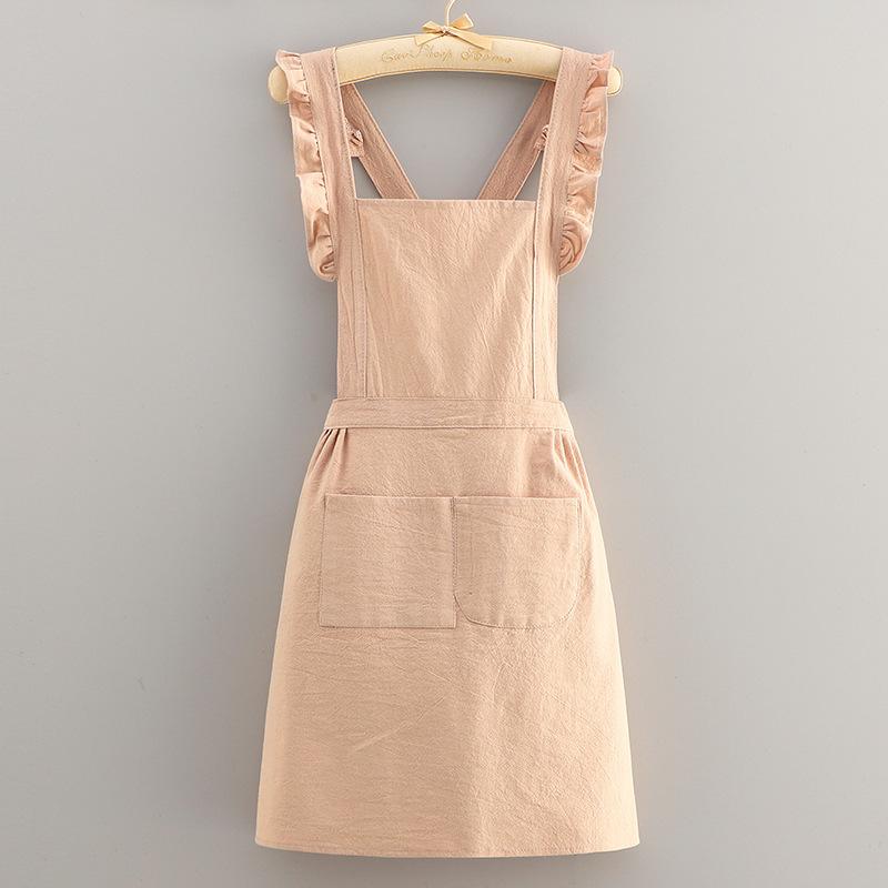 

1pc Apron Princess Dress Special Cotton Crepe for The Catering Industry Cute Kitchen Princess-style Cooking for Home Use кремовый