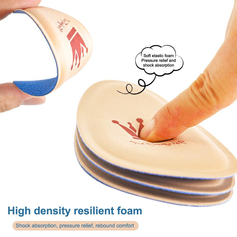 1Pair Women Forefoot Pad Pain Relief Insert Half Size Insoles Non-Slip Cushion Shoe Breathable Sweat Absorbing Foot Pads