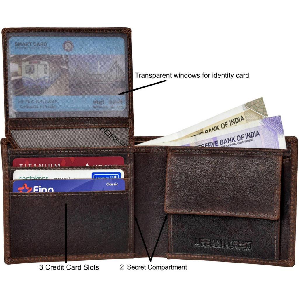 Men Casual Genuine Leather RFID Wallet - Regular Size  (6 Card Slots) Men Wallet