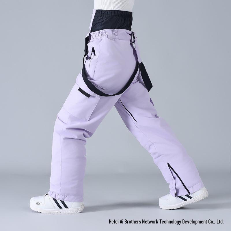 Unisex Winter Ski Pants: Windproof, Waterproof, Thickened, with Suspenders - Perfect for Snowboarding and Skiing.