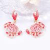 Summer Beach and Ocean Leisure Style, Personalized and Creative Alloy, Cute Colorful Crab Earrings, Versatile Women's Style