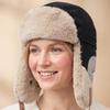 Fleece Lined Warm Earflap Cap Thick Thermal Patchwork Ski Cap Windproof Winter Hat  Daily Commute