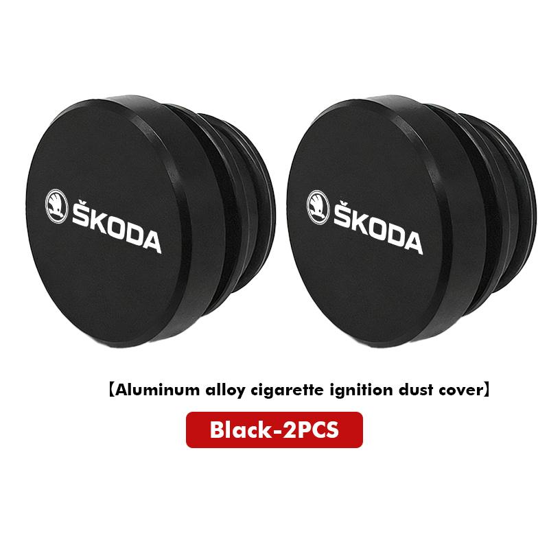 For Skoda 1/2PCS Car Logo Cigarette Lighter Dust Plug Button Socket Protective Cover Kodiaq Octavia 2 3 Rapid Karoq Fabia Kamiq