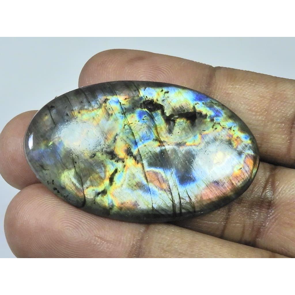 26X46X05MM Natural Purple Labradorite Spectrolite Oval Loose Gemstone 57Cts. D-428