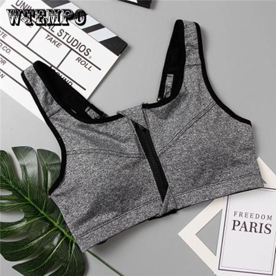 

Женские спортивные бюстгальтеры на молнии с эффектом пуш-ап, противоударное нижнее белье, жилет для бега в тренажерном зале, бег, йога S серый