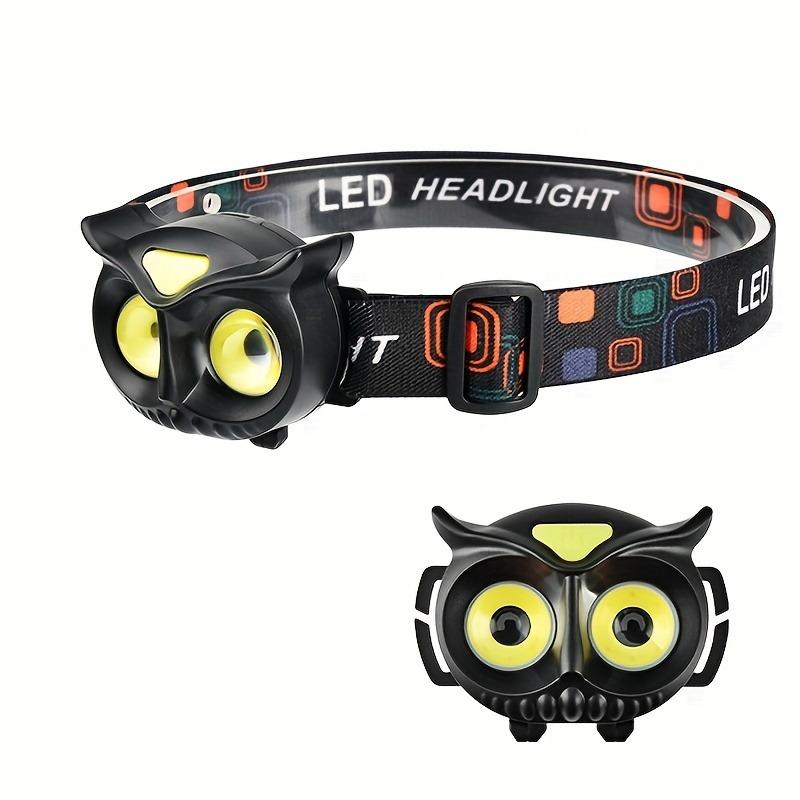 LED Owl Headlight Ultra Light and Bright Four Mode Dry Battery/rechargeable, Bright Adventure Light, Outdoor Camping, Hiking, Fishing, Emergency