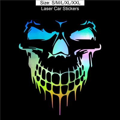 Popüler Yansıtıcı Kurukafa Araba Stickerı Yakıt Kapağı, Cam ve Kaput Dekoru İçin