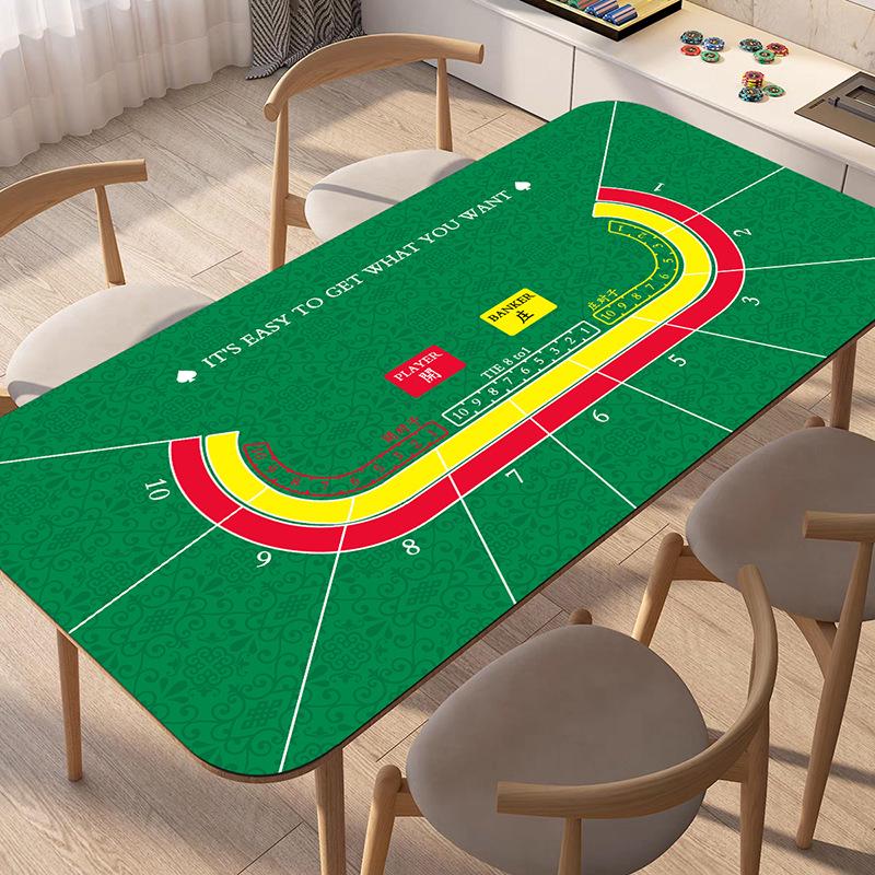 Large Non-Slip Texas Hold'em Poker & Baccarat Soft Cloth Table Mat with Diatom Mud