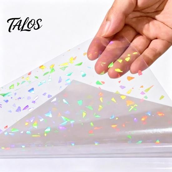 Selbstklebendes Laminierpapier 2 Stück Holografische Folie, mit schillerndem Regenbogeneffekt, Wasserdicht, Professionelle Zubehörteile für Karten, Kratzfest