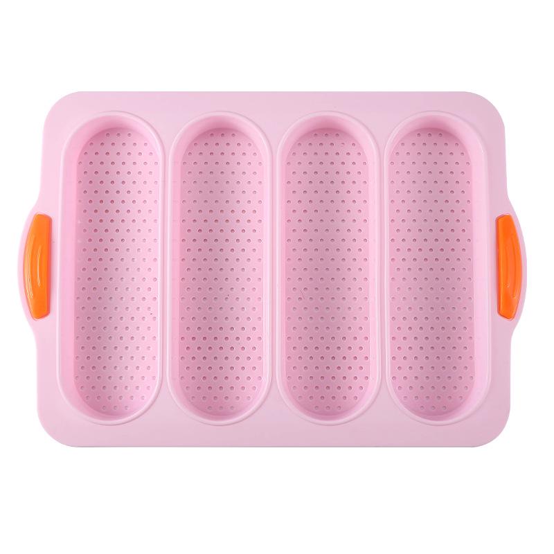 4-Cavity Non-Stick Silicone Baguette Cake and Bread Mold