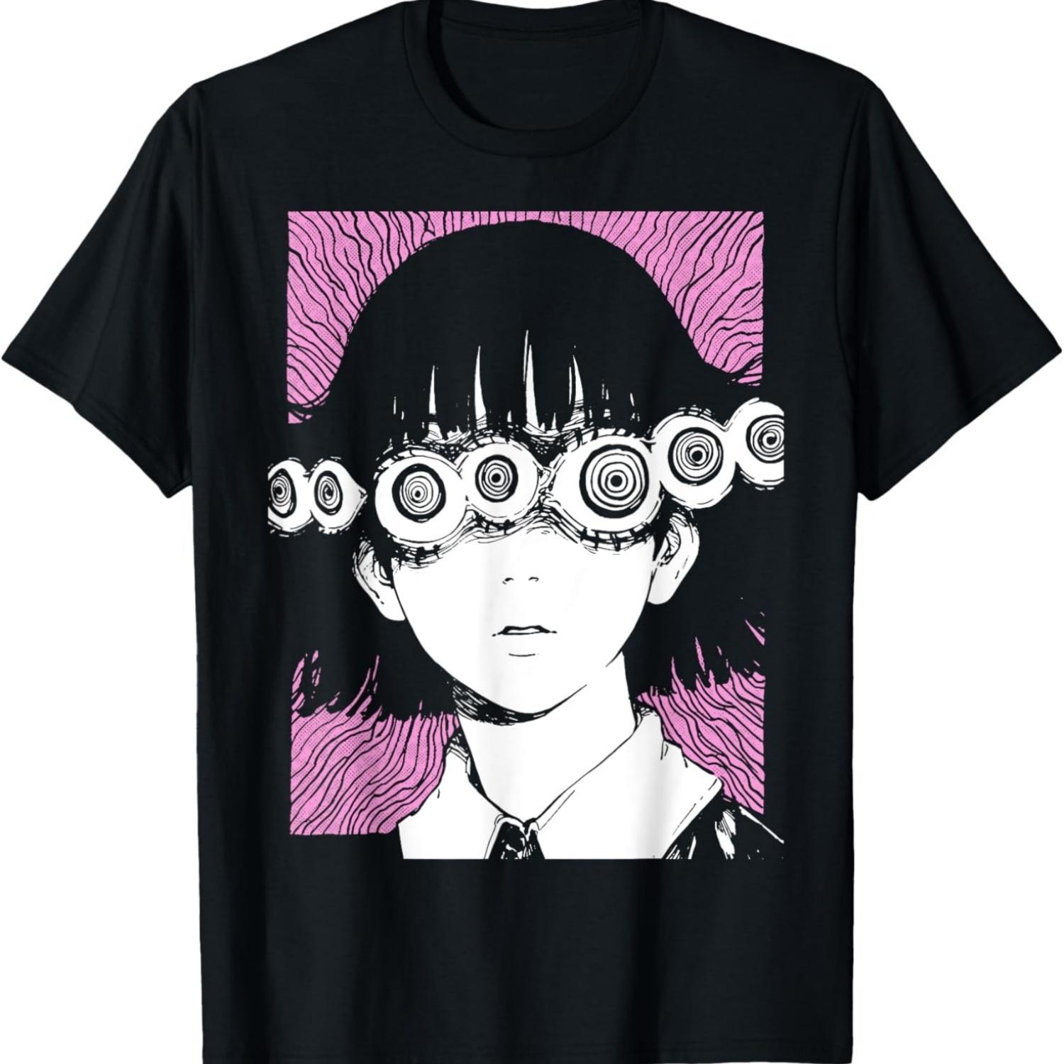 Хоррор Аниме Манга _ Япония Жуткий Кавайный Готический Футболка(27) S чёрный