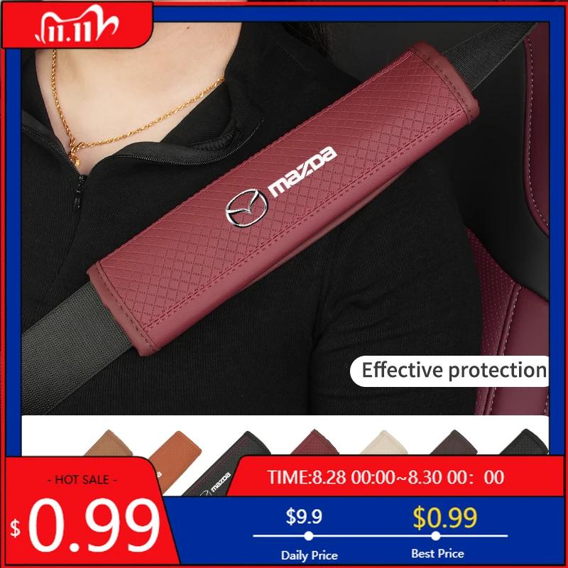 2025 Hot 2pcs Car Seat Belt Shoulder Cover Interior Safety Belt Protector For Mazda CX5 6 CX7 323 Axela Atenza Demio CX30 CX3 CX