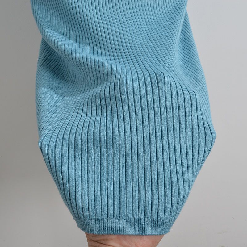 Western Style Gyaru Sexy V-neck Twisted Lantern Sleeve Knitted Dress Women Clothes Spring and Autumn Slim Fit Slimming One-Step Skirt