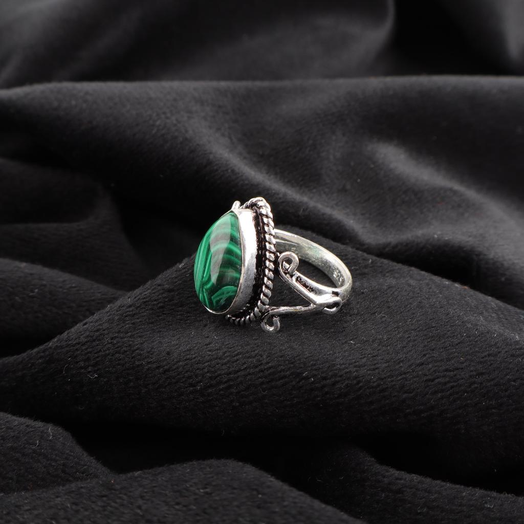 Wonderful Malachite Ring, 925 Sterling Silver Jewelry. Handmade Ring Gemstone Jewelry Gift For Women