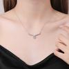 Wing Pendant Necklace 1ct Moissanite Chain Women Fashion Daily Wear