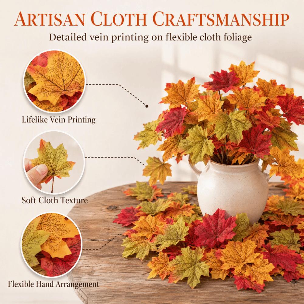 500 PCS Lightweight Design Fake Autumn Leaves 500 Pieces Artificial Fall Leaves Party Table Decor