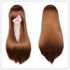 Long Straight Cosplay Wig Women Costume Party Black Red Ombre Heat Resistant Synthetic Hair Wigs