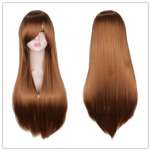 Long Straight Cosplay Wig Women Costume Party Black Red Ombre Heat Resistant Synthetic Hair Wigs
