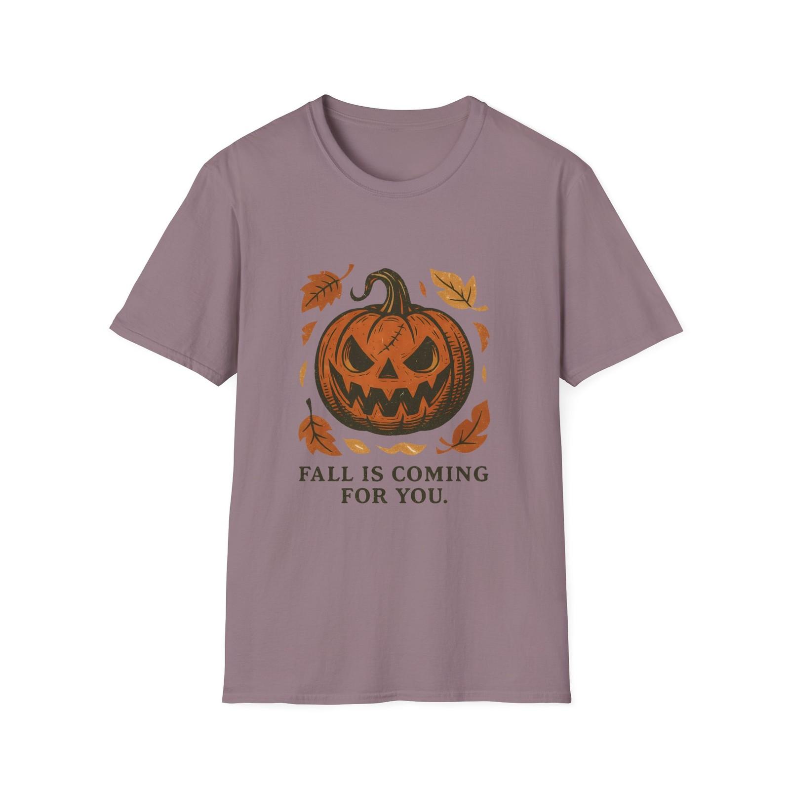 Unisex Softstyle T-Shirt Mens Womens Tees Top Sinister Pumpkin Autumn Scary Funny Halloween Fall S