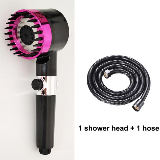 3 Modes High Pressure Shower Head Filter Massage Spa Pressurized Shower Set with Hose Rainfall Spray Nozzle Bathroom Accessories