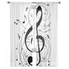 Music Symbol Black And White Art Chiffon Sheer Curtains for Living Room Bedroom Decoration Window Voiles Tulle Curtain Drapes