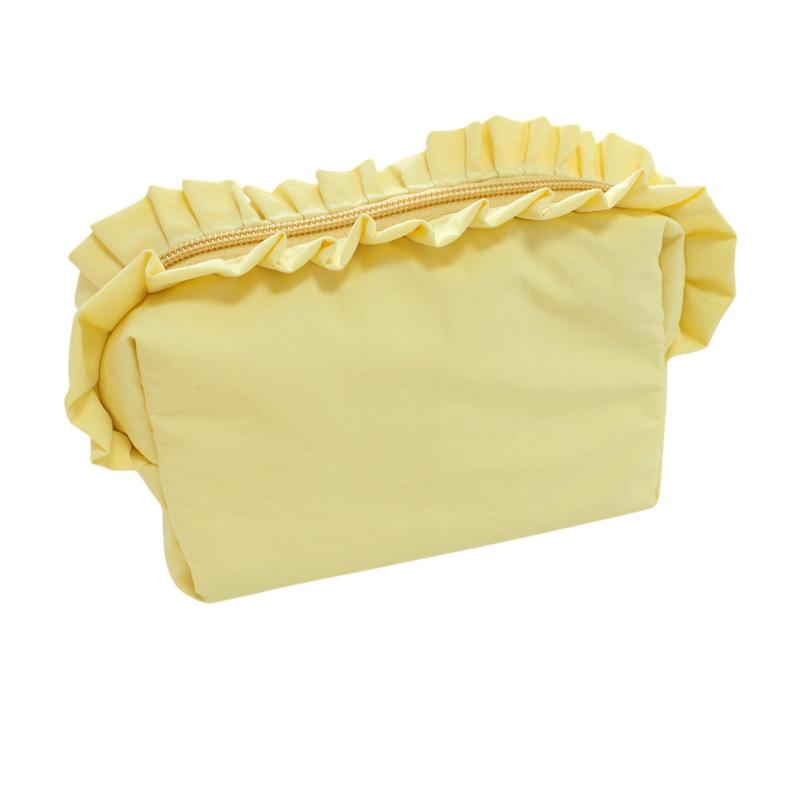 Ruffle Cosmetic Bag Multi-Color Cute Makeup Pouch Zipper Travel Portable Toiletry Organizer Bag For Women Girls