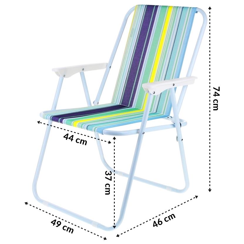 Faltbarer Campingstuhl mit Rückenlehne für Camping, Garten, Strand, Stabil