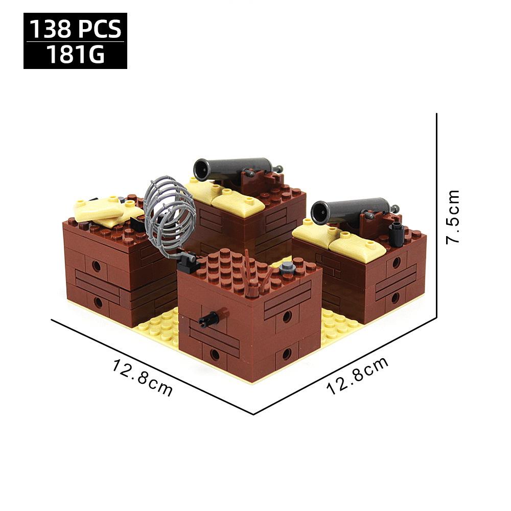 Small Particle Assembled Building Block Trench Fortress Bunker Military Battlefield Scene Ornament Decorative Toy