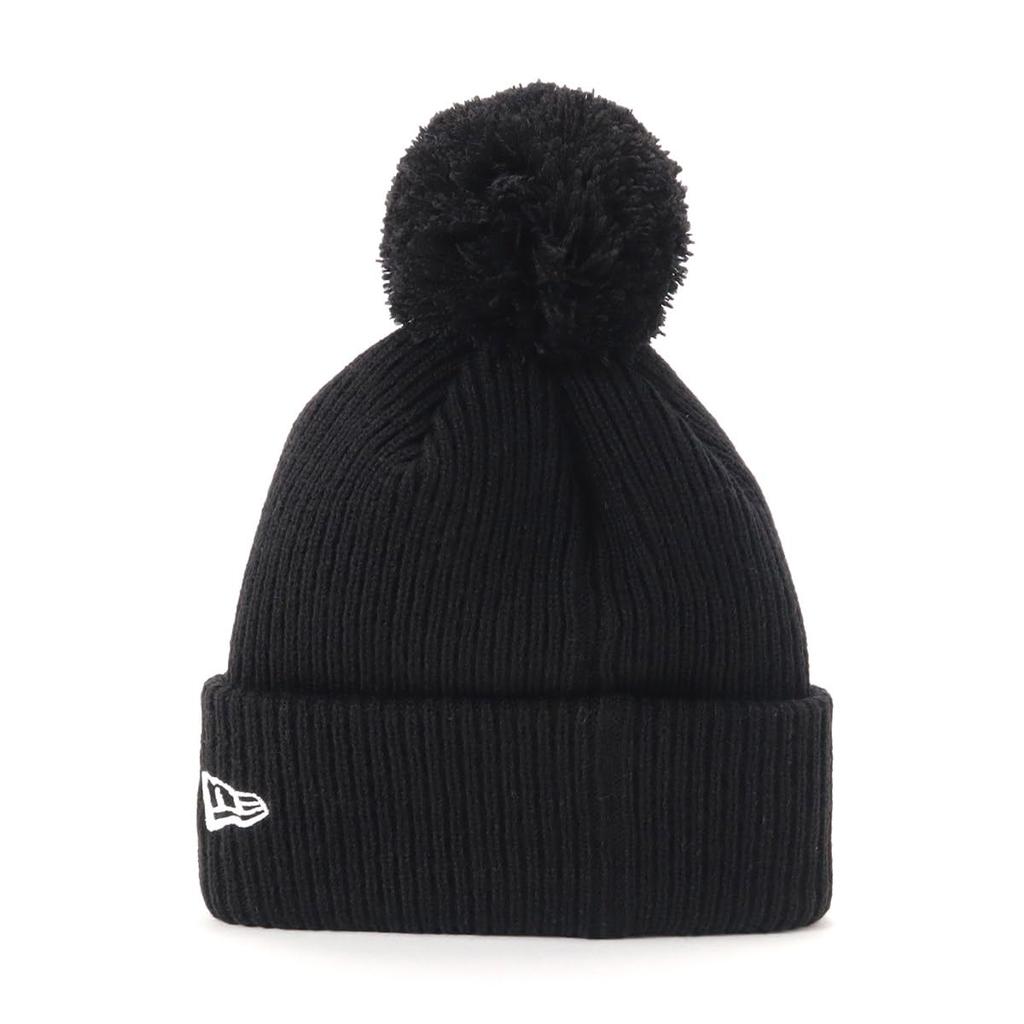 New Era Free Pom Pom Knit Rib Black Knit 223 Cap,