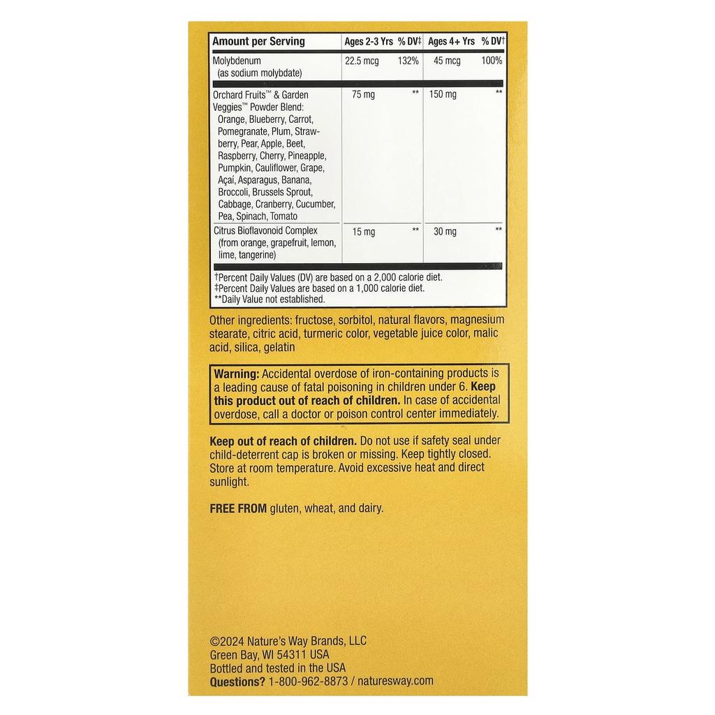 Nature'S Way, Alive!® Kids, Chewable Multivitamin, Ages 2+, Orange & Berry Flavor, 120 Chewable Tablets