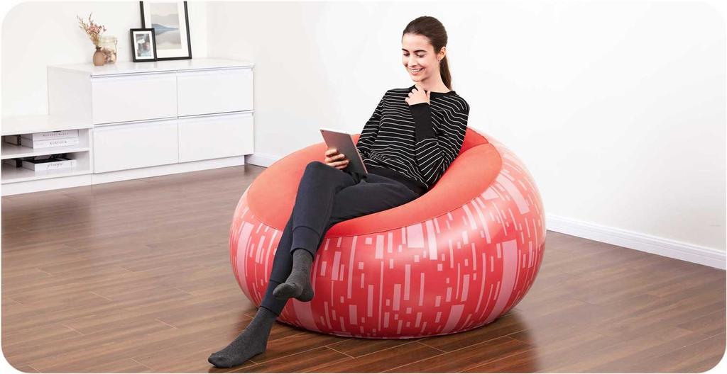 Bestway 75052 Gray Inflatable Pouf Chair