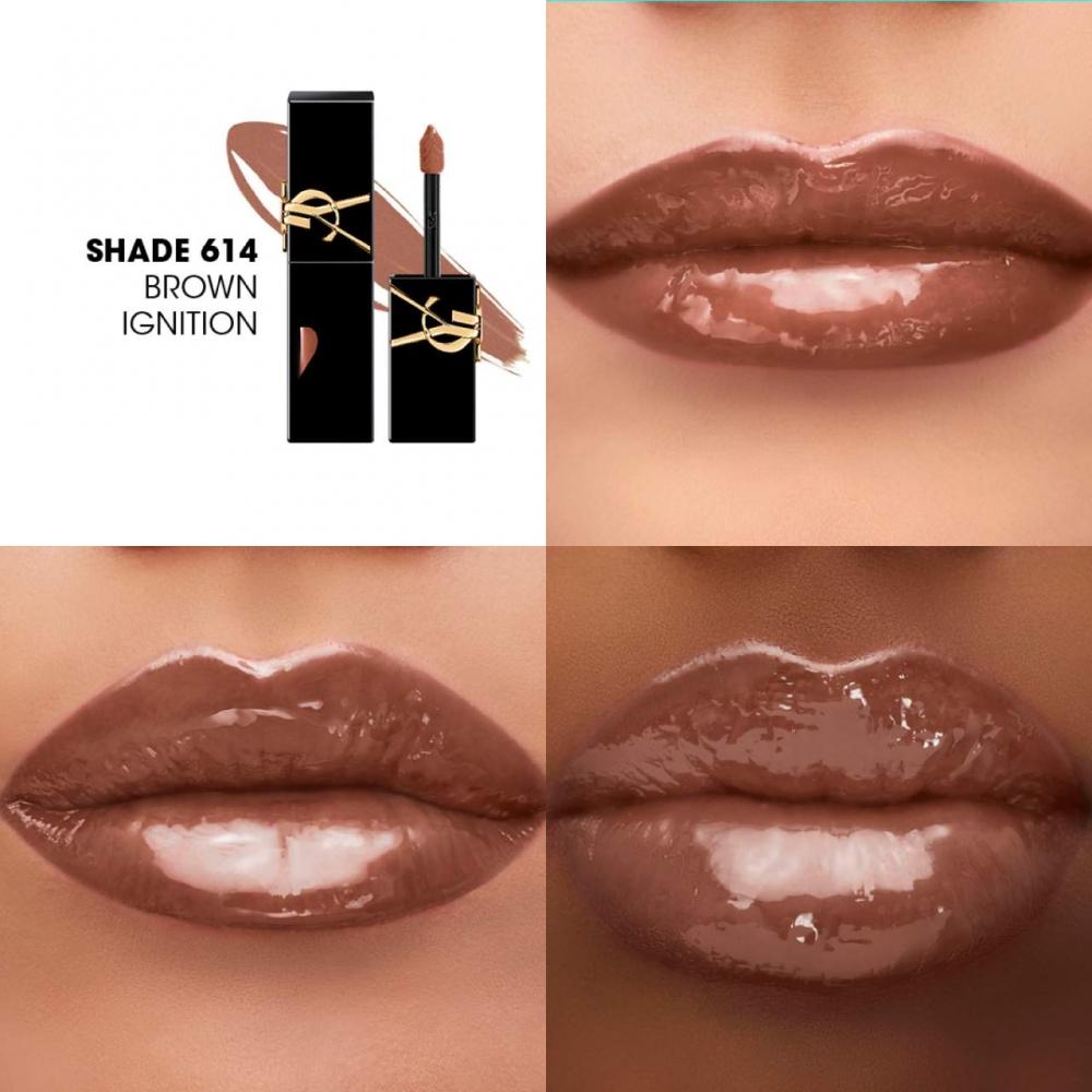 Yves Saint Laurent The Inks Vinyl Cream Lip Stain 0.18 Oz   5.5 Ml 614 Brown Ignition