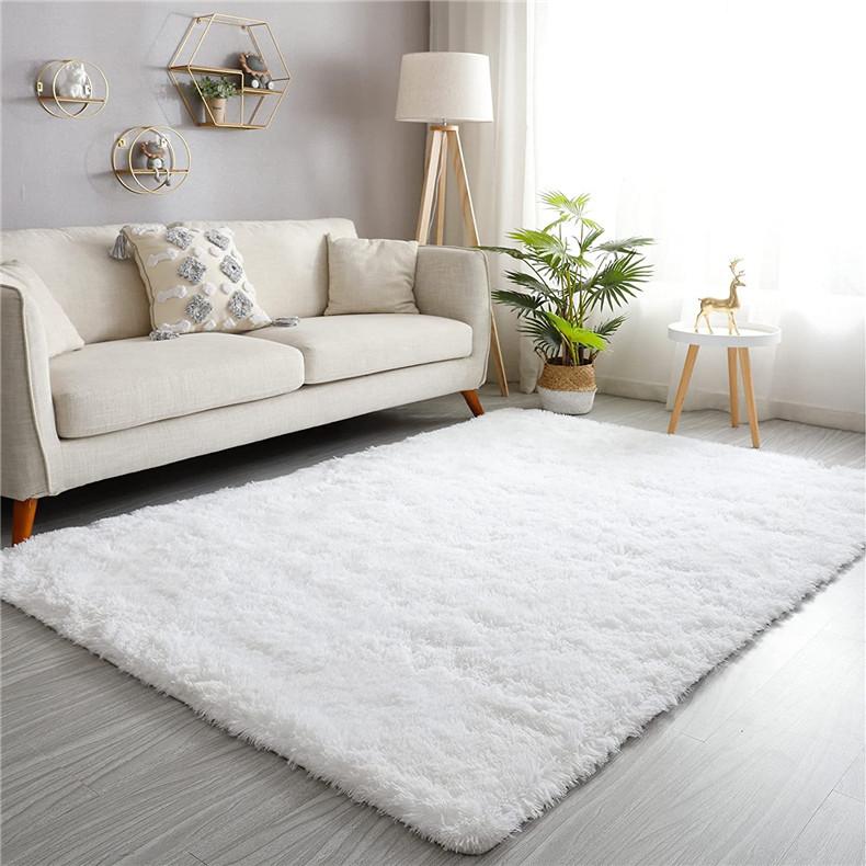 White Fluffy Carpet Plush Carpets Living Room Decoration Thicken Bedroom Bedside Mats Non-Slip Children'S Room Soft Large Rugs