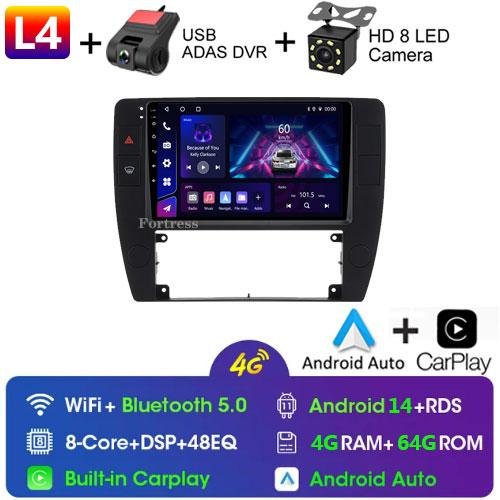 For VW Passat B5 2000 - 2005 360 Camera Android 14 Radio Car Multimedia Autoradio CarPlay 4G GPS RDS HD Recorder NO 2 Din