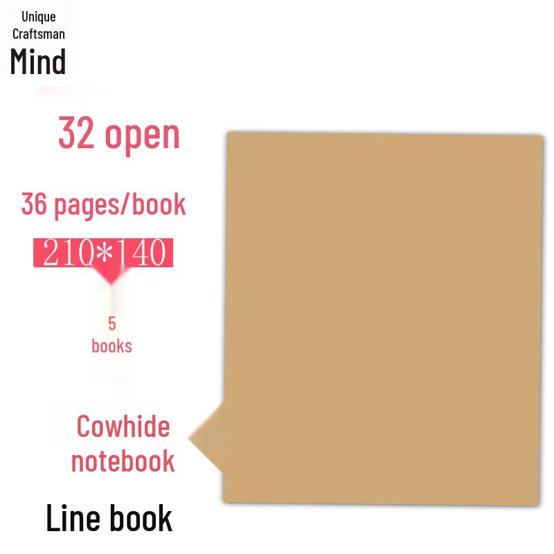 Slim Kraft Paper Notebooks - A4/A5 Lined & Blank, B5 Grid, for Students
